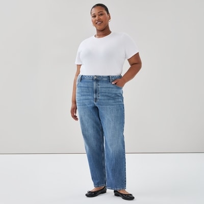Women+ High Rise Straight Leg Jean - Medium Wash