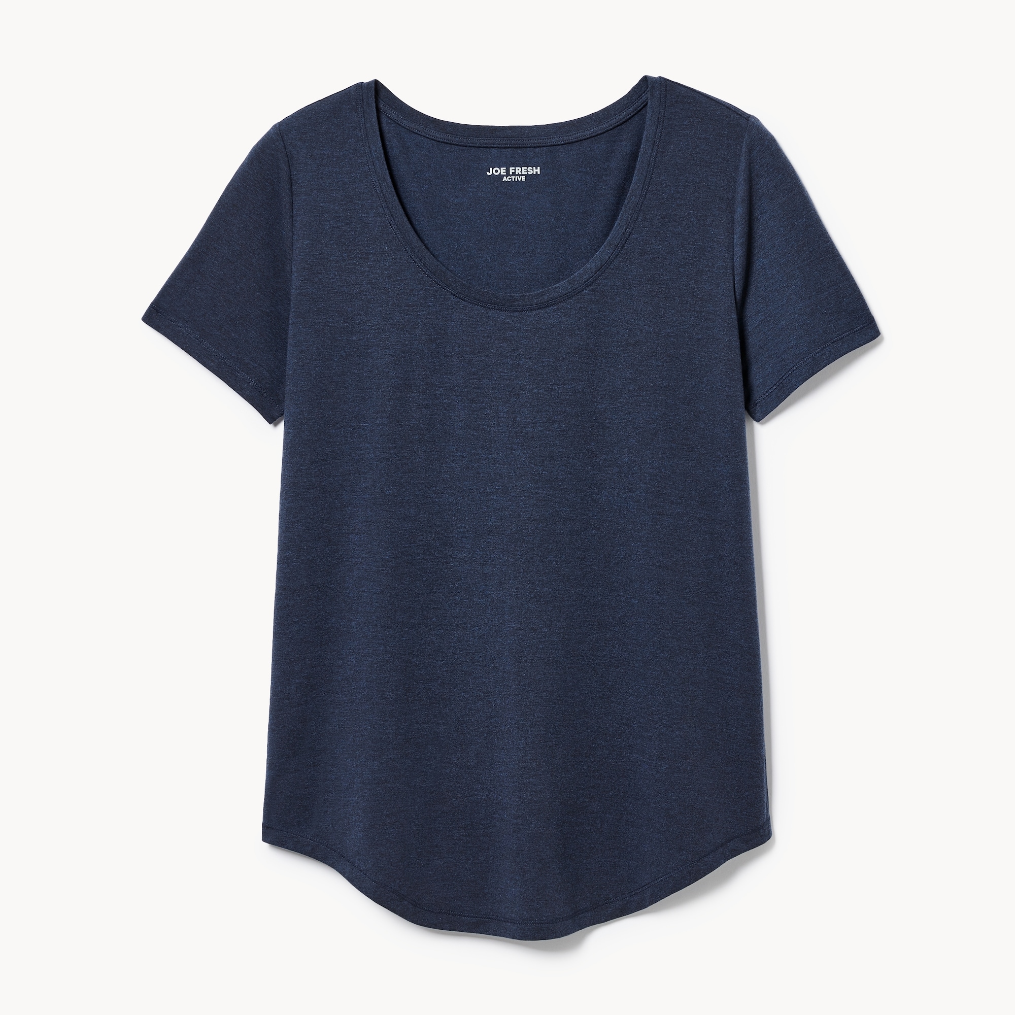 Women+ Scoop Neck Active Tee in Navy Mix from Joe Fresh