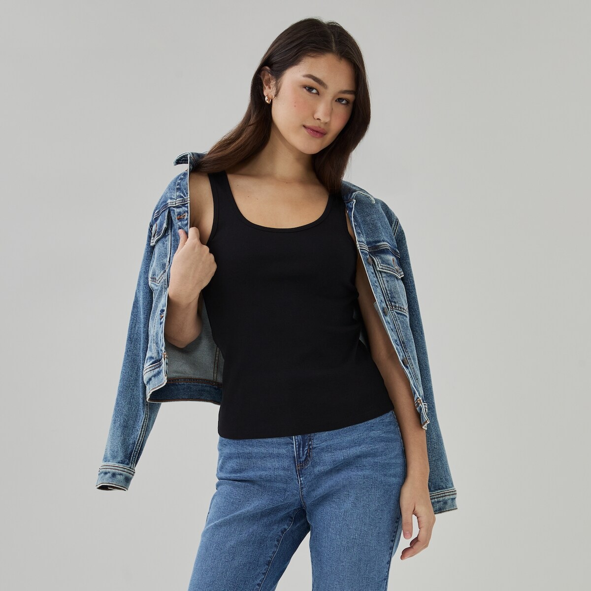 Cami en coton biologique - Noir Jf