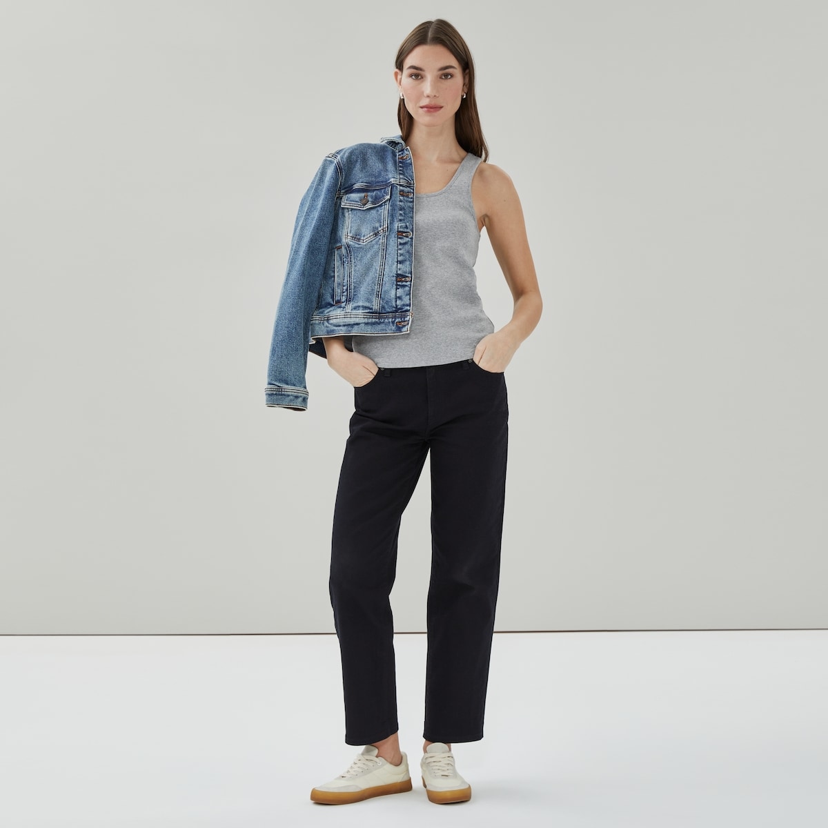 Cami en coton biologique - Mlange De Gris Ple