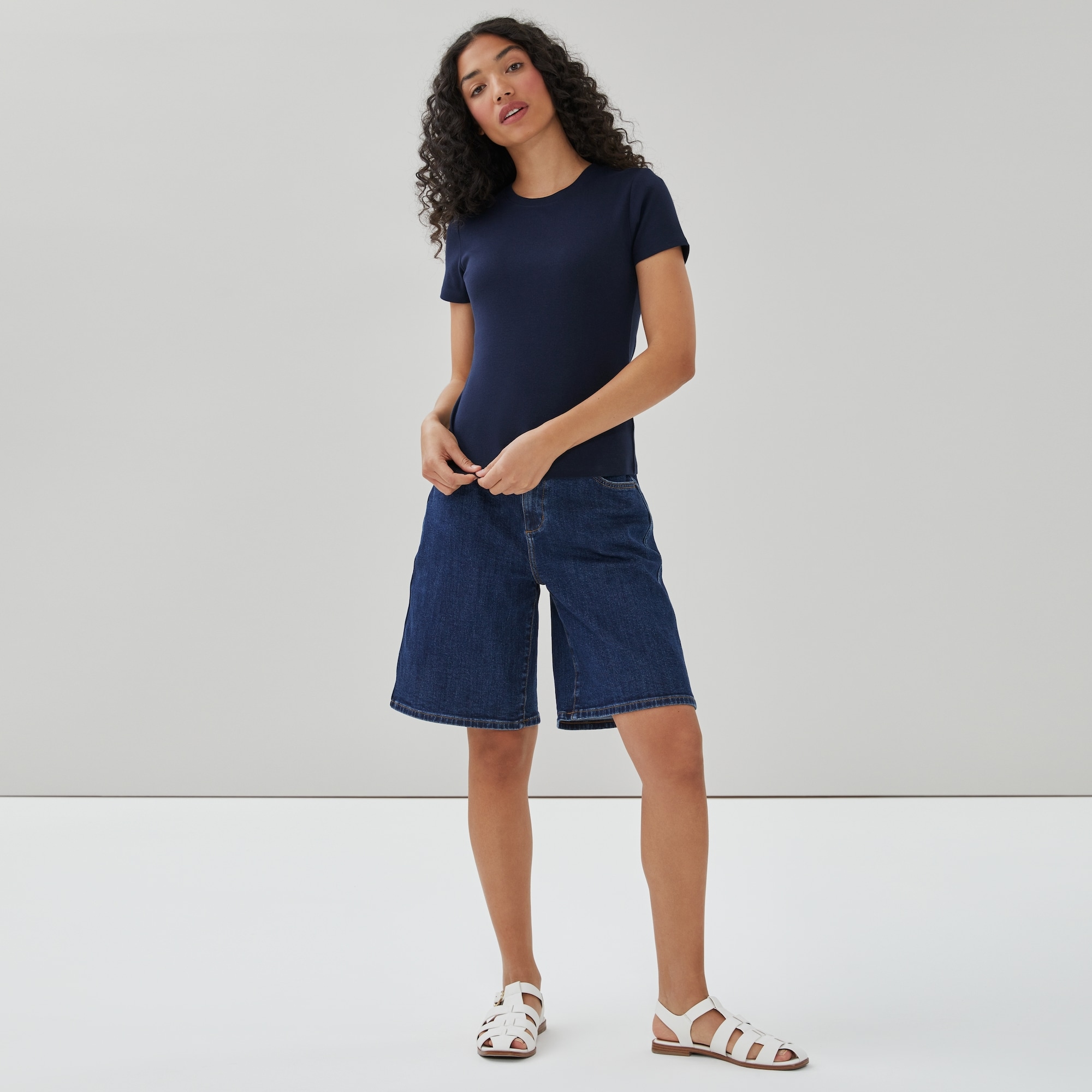 Organic Cotton Crew Neck T-Shirt in JF Midnight Blue from Joe Fresh