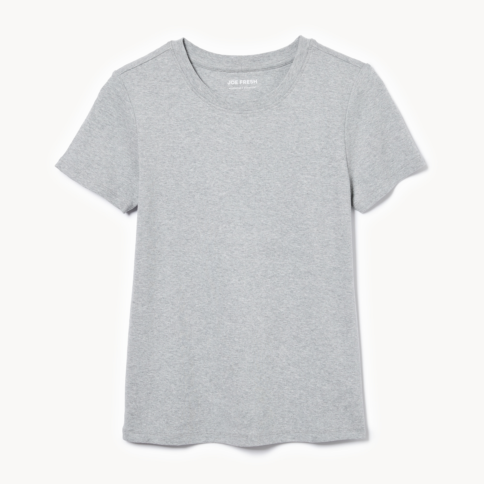 Organic Cotton Crew Neck T-Shirt in Light Grey Mix from Joe