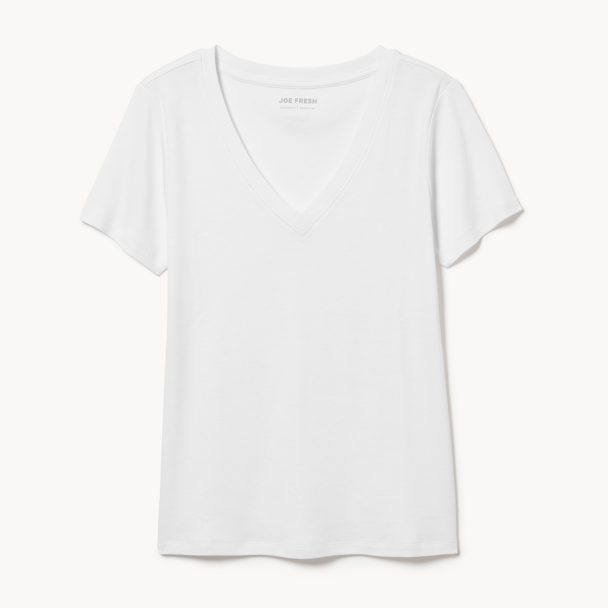 T-shirt à col en V en coton biologique