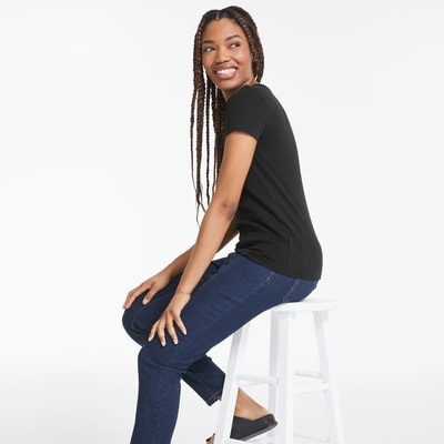 Organic Cotton V-Neck T-Shirt - JF Black