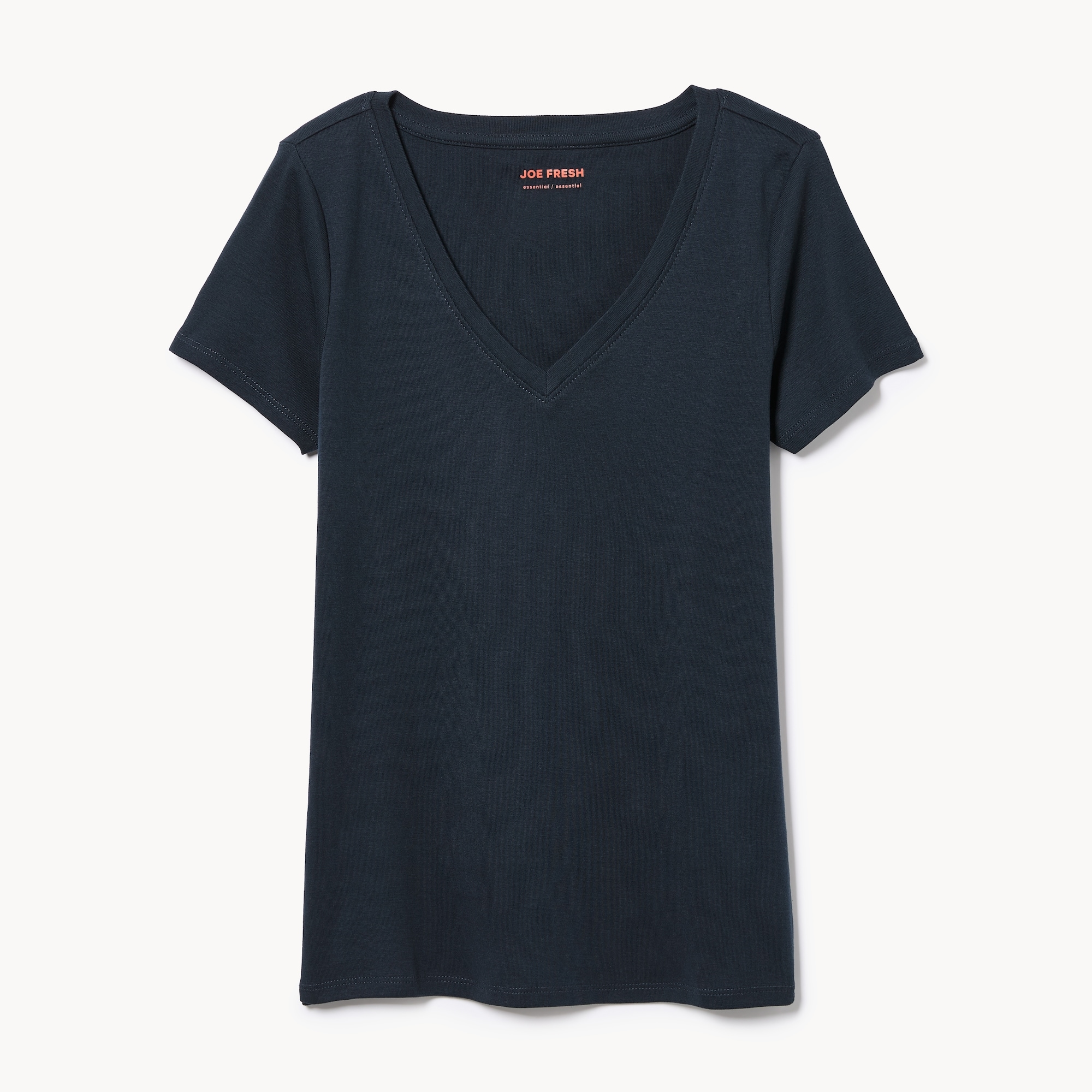T-shirt à col en V en coton biologique