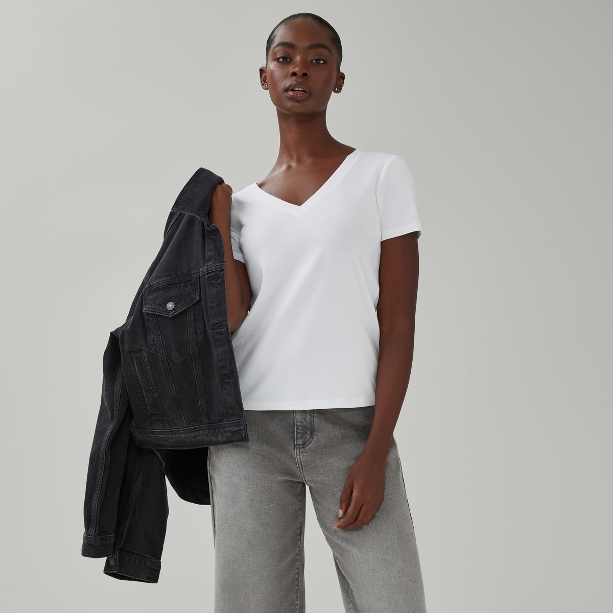T-shirt  col enV en coton biologique
