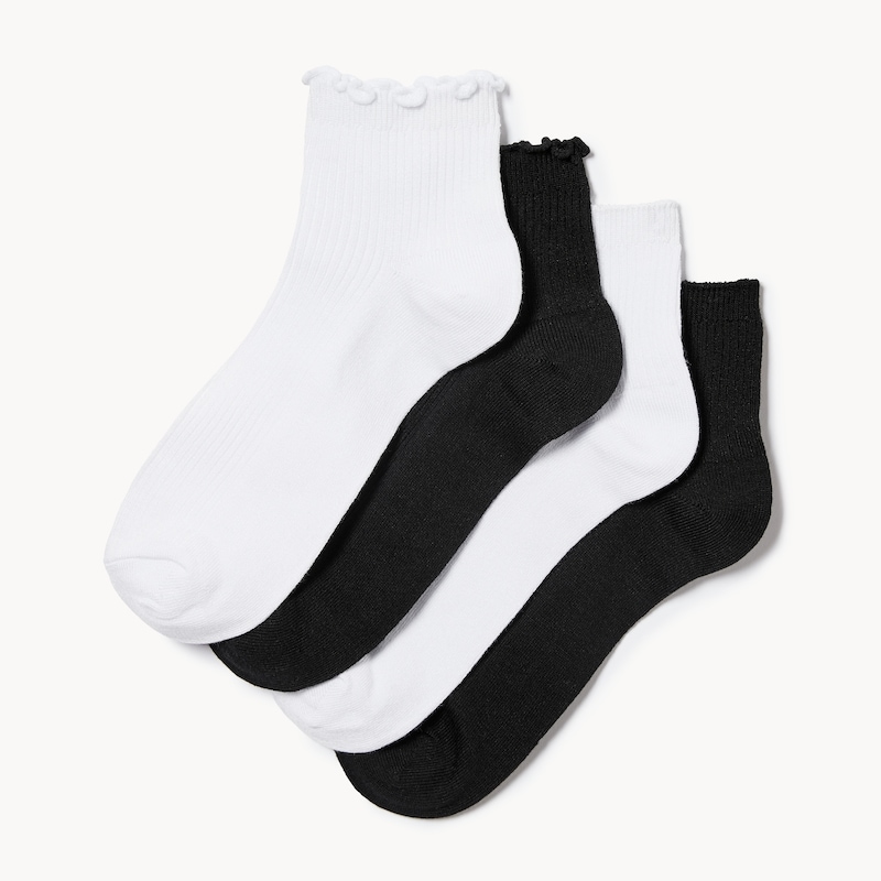 4-Pack Lettuce Edge Anklets