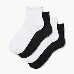 Joe Fresh Ens. de 4 paires de socquettes à bord laitue 1 ea, 12,00 $/1ch