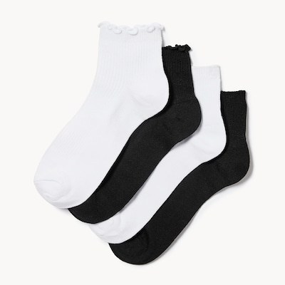 Joe Fresh Ens. de 4 paires de socquettes à bord laitue 1 ea, 12,00 $/1ch