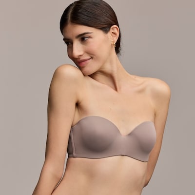 Soutien-gorge rembourré sans bretelles - Gris Pierre