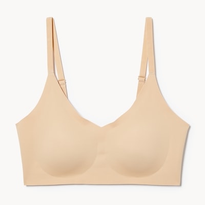 No Show V-Neck Bralette - Desert Sand