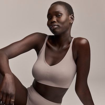 No Show V-Neck Bralette - Stone