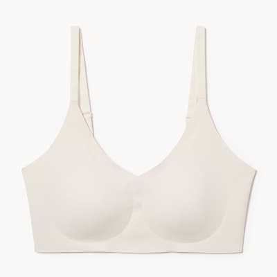 No Show V-Neck Bralette - Limestone