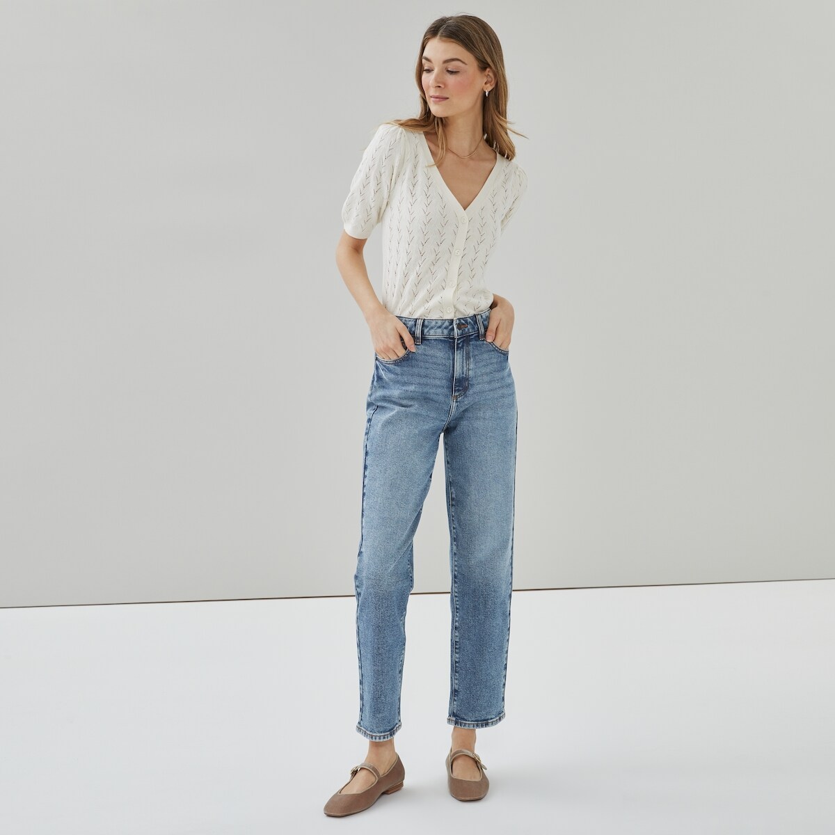 Medium Wash Straight Fit Jean