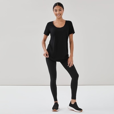 Active Scoop Neck T-Shirt - Black