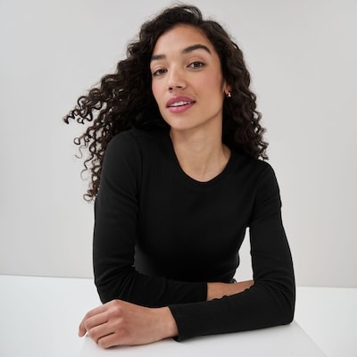Organic Cotton Long Sleeve Top - JF Black