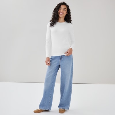 Organic Cotton Long Sleeve Top - White