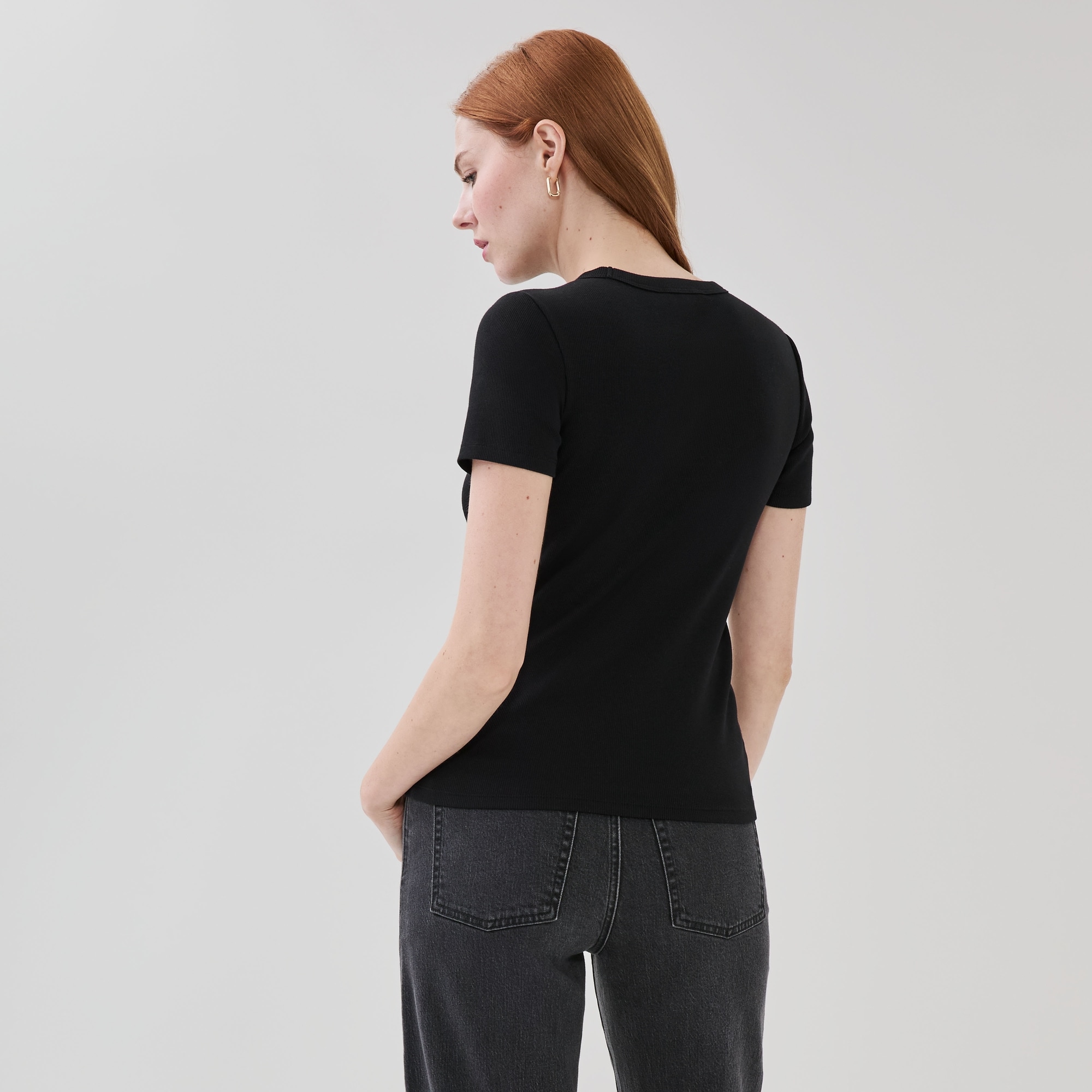Slim-Fit Ribbed T-Shirt