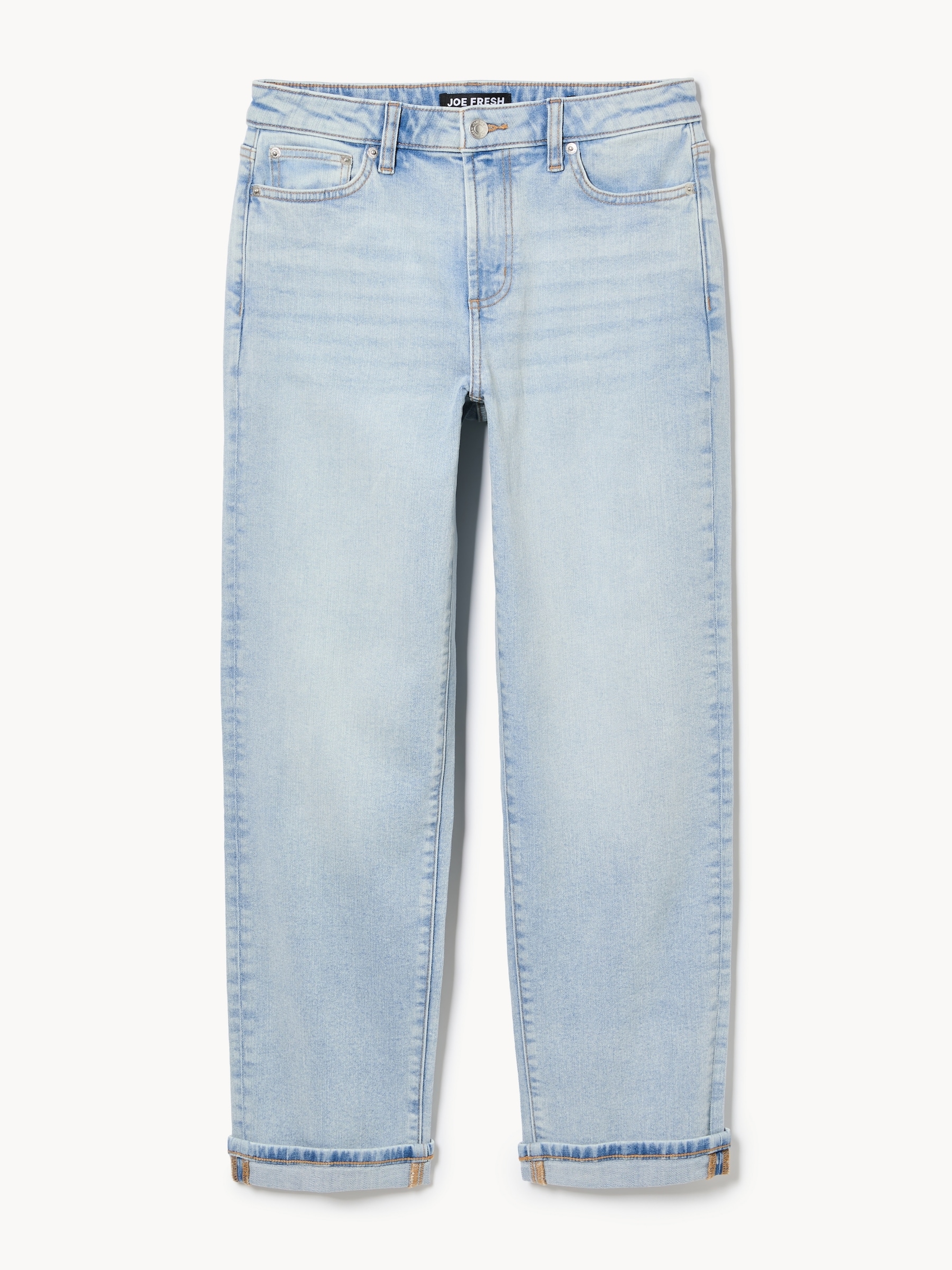 Jean à taille mi-haute à coupe décontractée