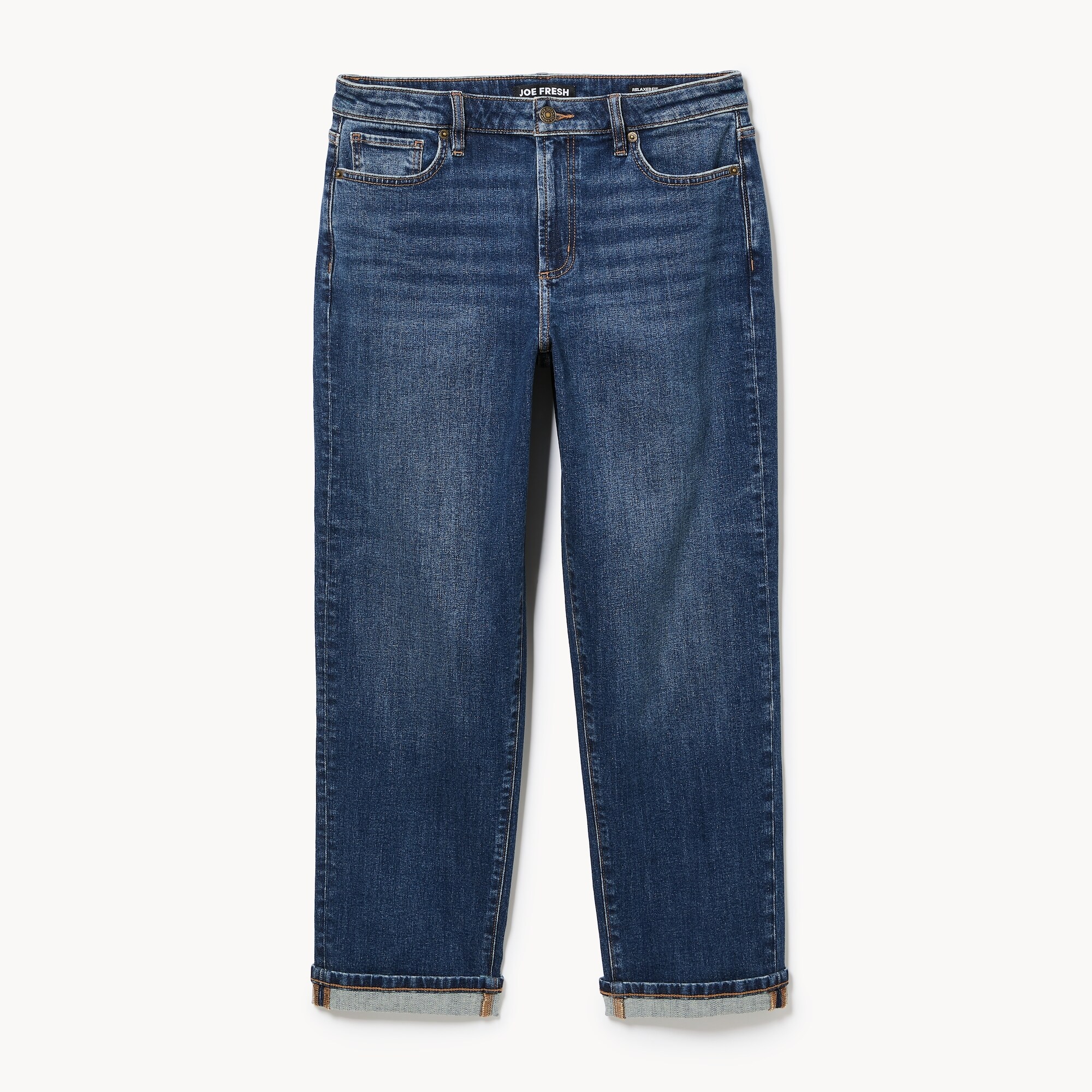 Jean à taille mi-haute à coupe décontractée