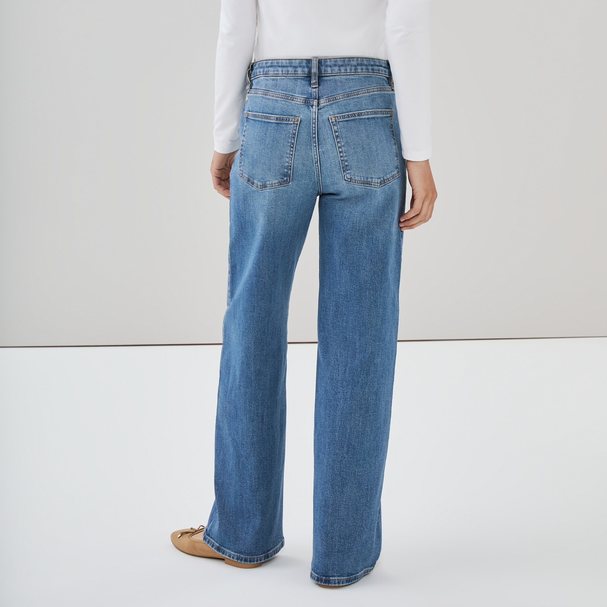 Jean à taille haute et à jambe large