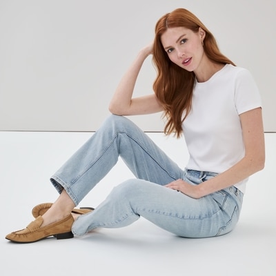 High Rise Straight Leg Jean - Light Wash
