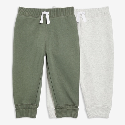 Baby Boys' 2 Pack Fleece Jogger - Pale Grey