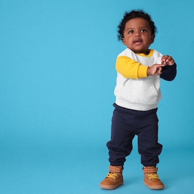 Baby Boys' 2-Piece Sweatshirt Set - Pale Grey