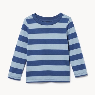 Baby Striped Long Sleeve Top - Dusty Blue