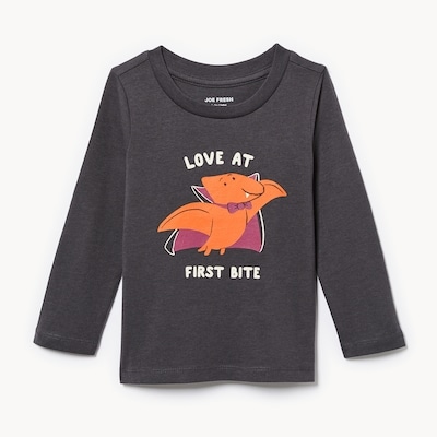 Baby Boys' Graphic Long Sleeve Top - Charcoal