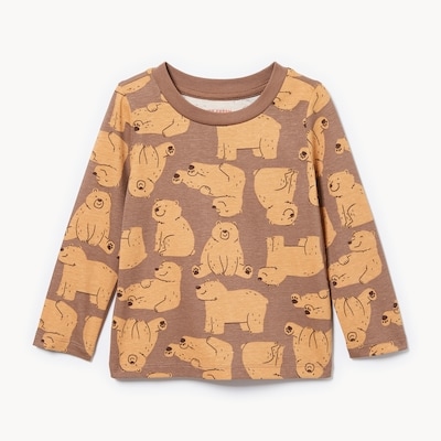 Baby Boys' Printed Long Sleeve Top - Dusty Brown