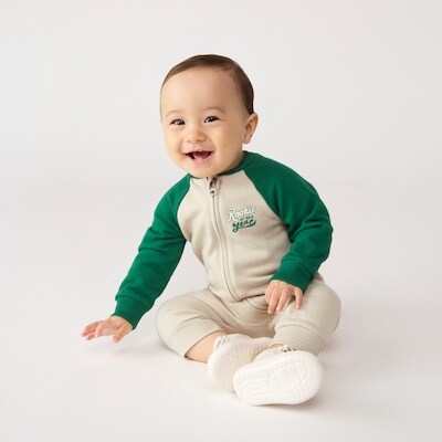 Barboteuse en molleton pour bébés garçons - Vert Vif