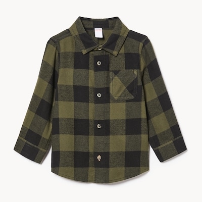 Baby Boys' Buffalo Plaid Button-Up - Jungle Green