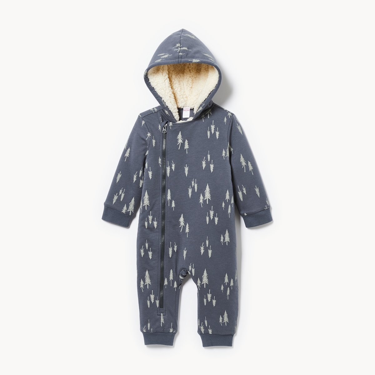 Baby Teddy Fleece Lined Romper - Dark Blue