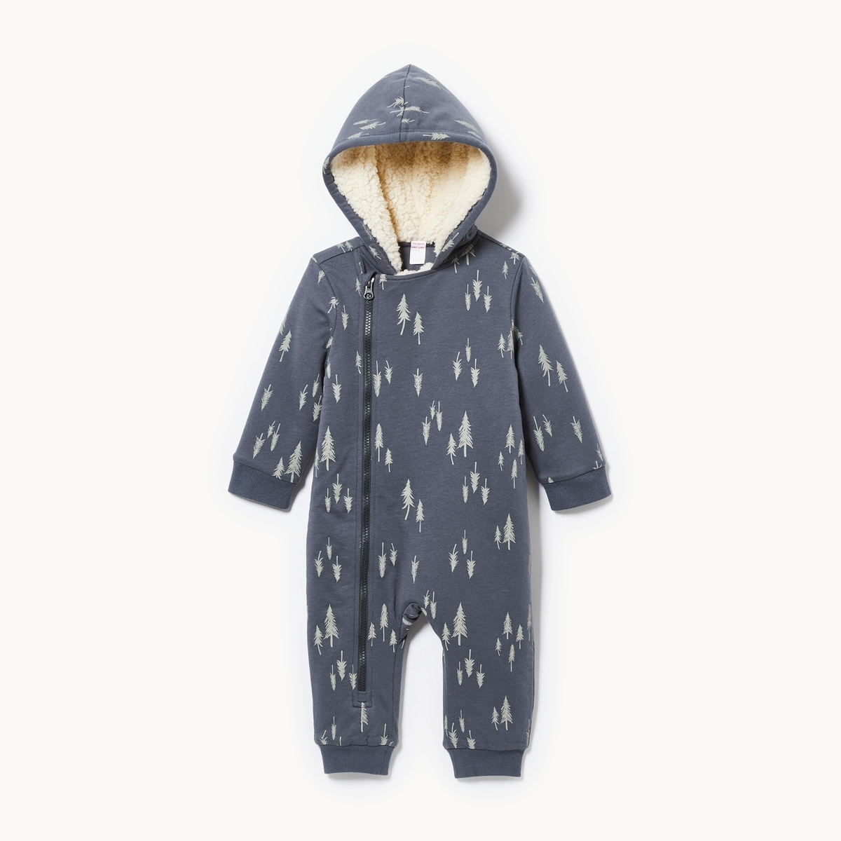 Baby Teddy Fleece Lined Romper - Dark Blue