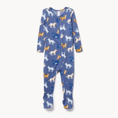 Baby Boys' Footed Double-Zip Sleeper - Denim Blue