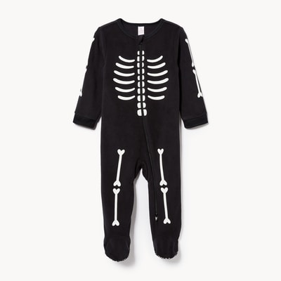 Baby Boys' Skeleton Sleeper - Black