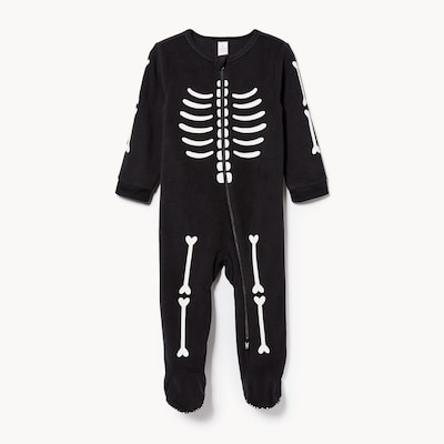 Baby Boys' Skeleton Sleeper - Black