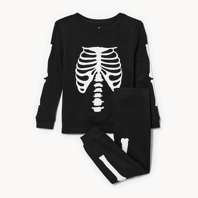 Pyjama à motif de squelette 2 pièces, bébé garçon - Noir