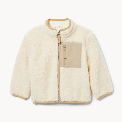 Baby Boys' Teddy Fleece Jacket - Ivory