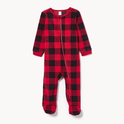 Baby Boys' Buffalo Plaid Microfleece Sleeper - Red