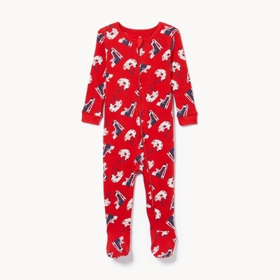 Dormeuse imprimée à pieds pour bébés garçons - Rouge