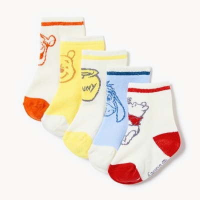 Baby Disney Winnie the Pooh 5-Pack Crew Socks - Cream