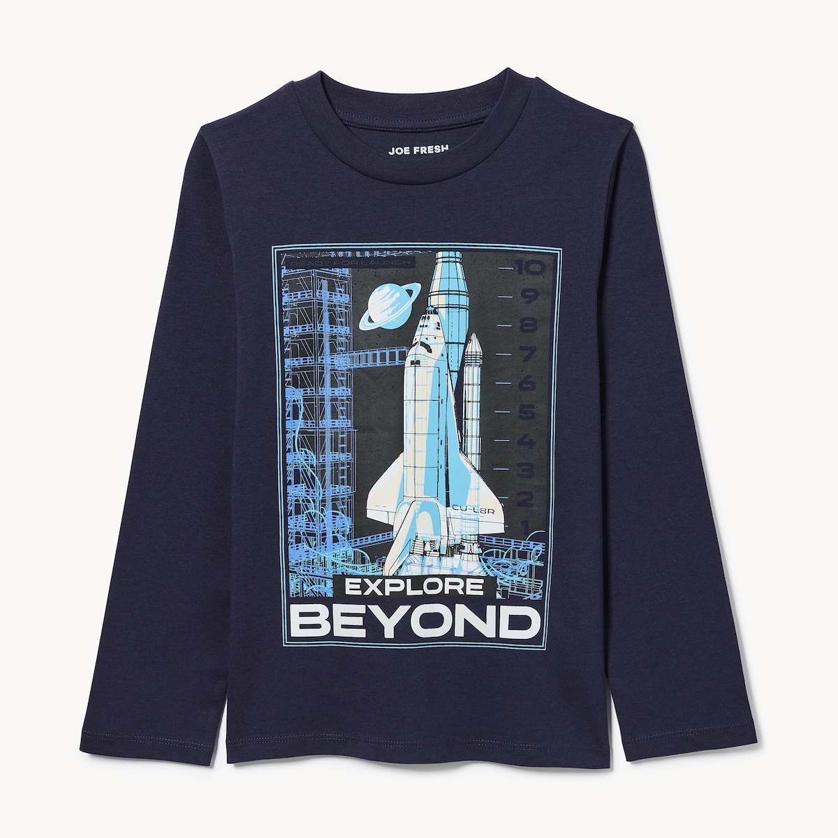 Haut imprim  manches longues pour enfants - Marine Fonc