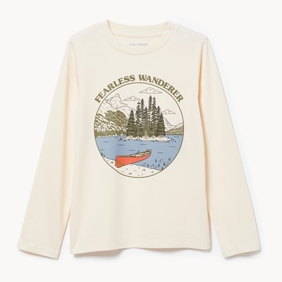 Kid Graphic Long Sleeve Top - Ivory
