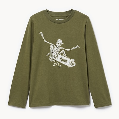 Kid Graphic Long Sleeve Top - Jungle Green