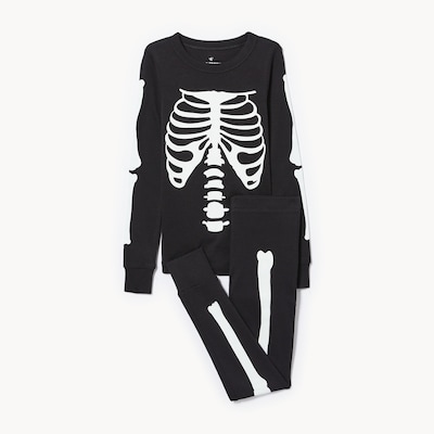 Kid Boys' 2-Piece Skeleton Sleep Set - Black