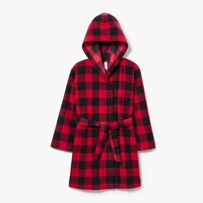 Kid Boys' Buffalo Plaid Microfleece Robe - Red