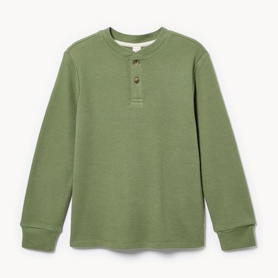 Kid Boys' Henley Long Sleeve Top - Light Olive