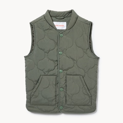 Kid Boys' Quilted Vest - Khaki Green